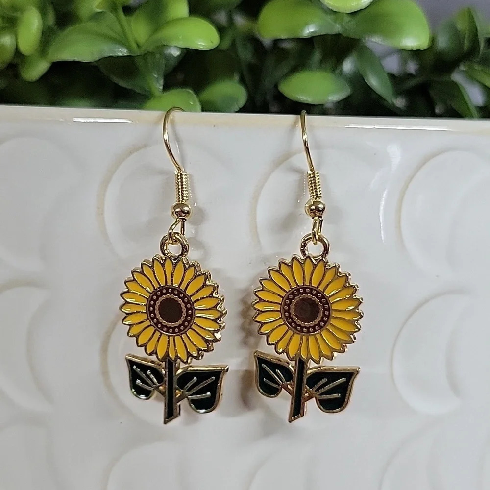 Sunflower Drop Earrings
